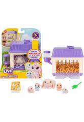 Little Live Pets Mama Surprise Minis Figurine de maman avec cage de transport et bébés surprise