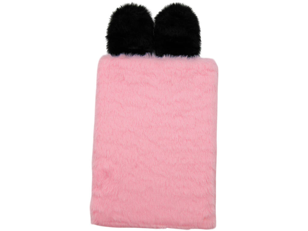 Carnet en peluche A5 lapin rose avec 80 pages