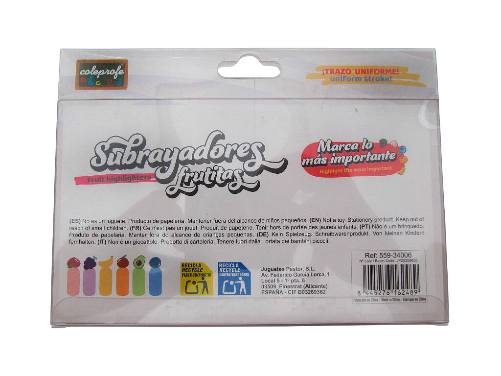 Set di 6 evidenziatori Frutta