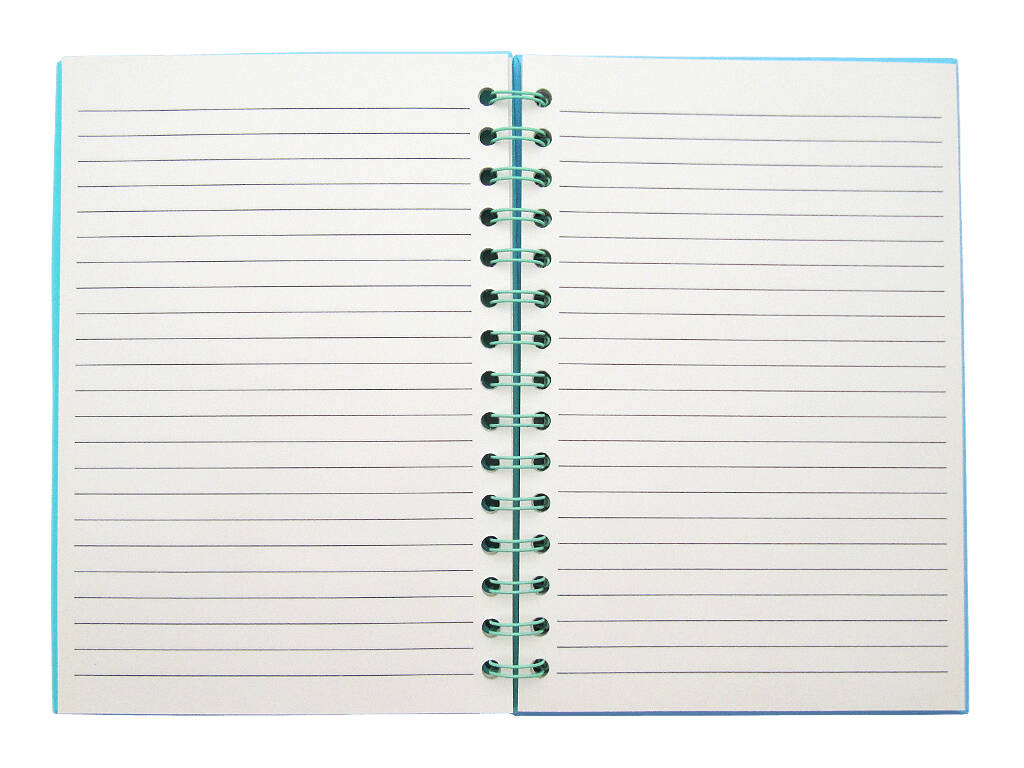 Blocco blu A5 con 6 decorazioni e 80 fogli a righe