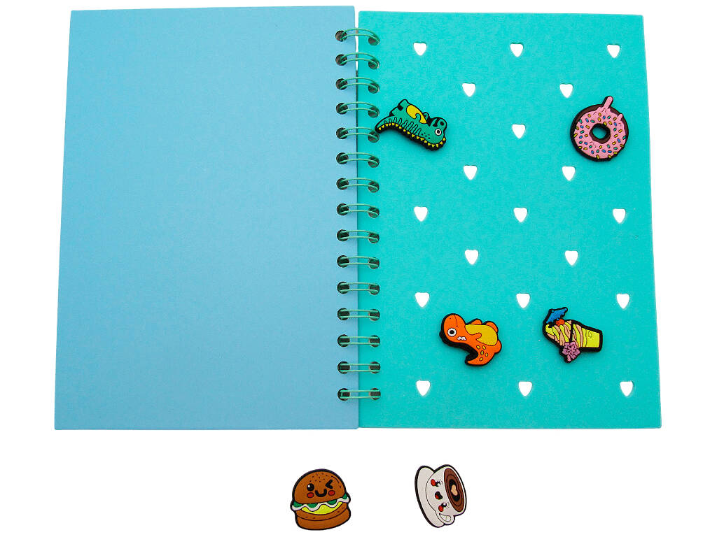 Blocco blu A5 con 6 decorazioni e 80 fogli a righe