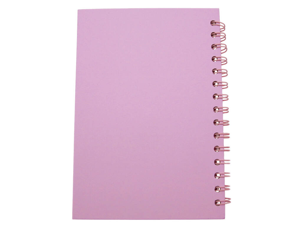 Blocco rosa A5 con 6 decorazioni e 80 fogli a righe