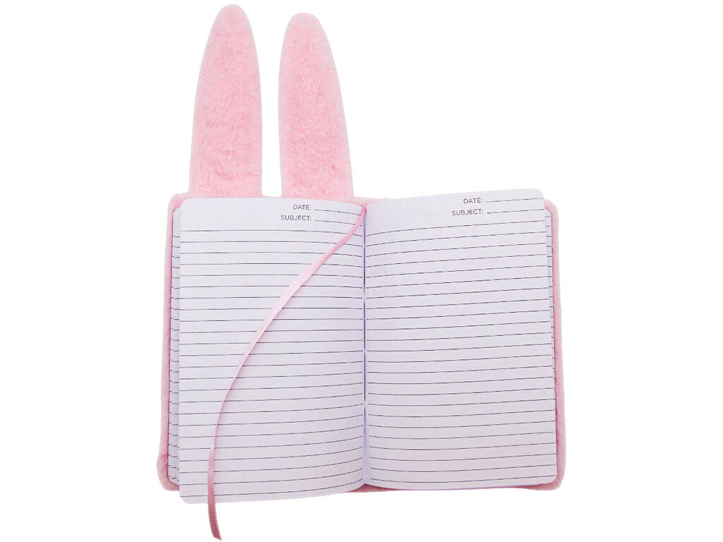 Taccuino Peluche A5 Coniglietto Rosa con 80 Pagine e Segnalibro