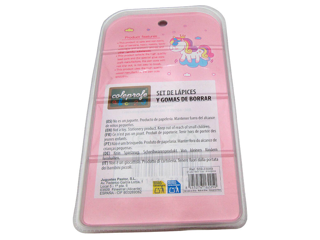 Set di matite e gomme da cancellare 10 pezzi