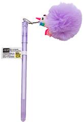 Caneta Azul com Chaveiro Pompom de 17,5 cm