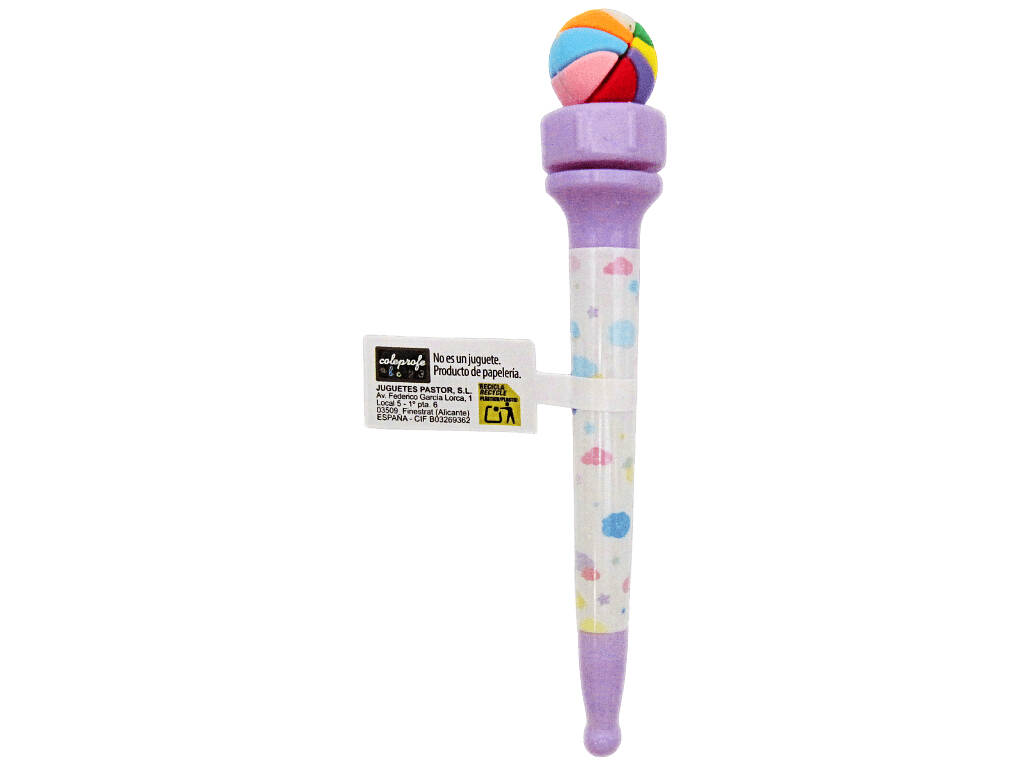 Caneta Azul com Bola Giratória de 15,5 cm