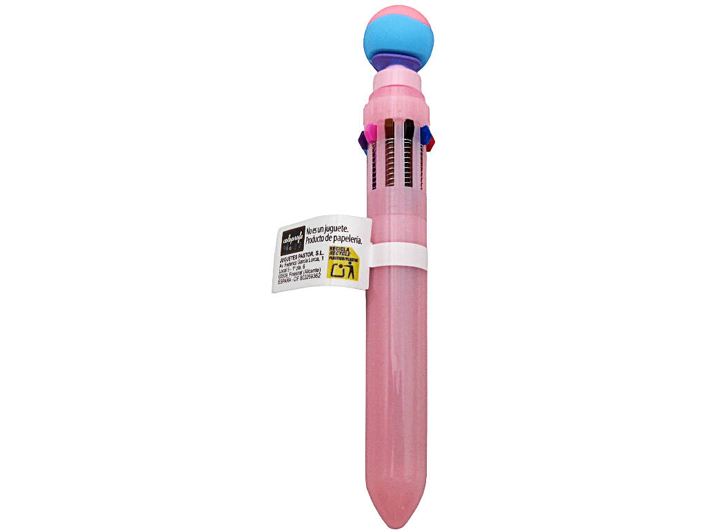 Penna a sfera 10 colori con pallina rotante da 15,5 cm