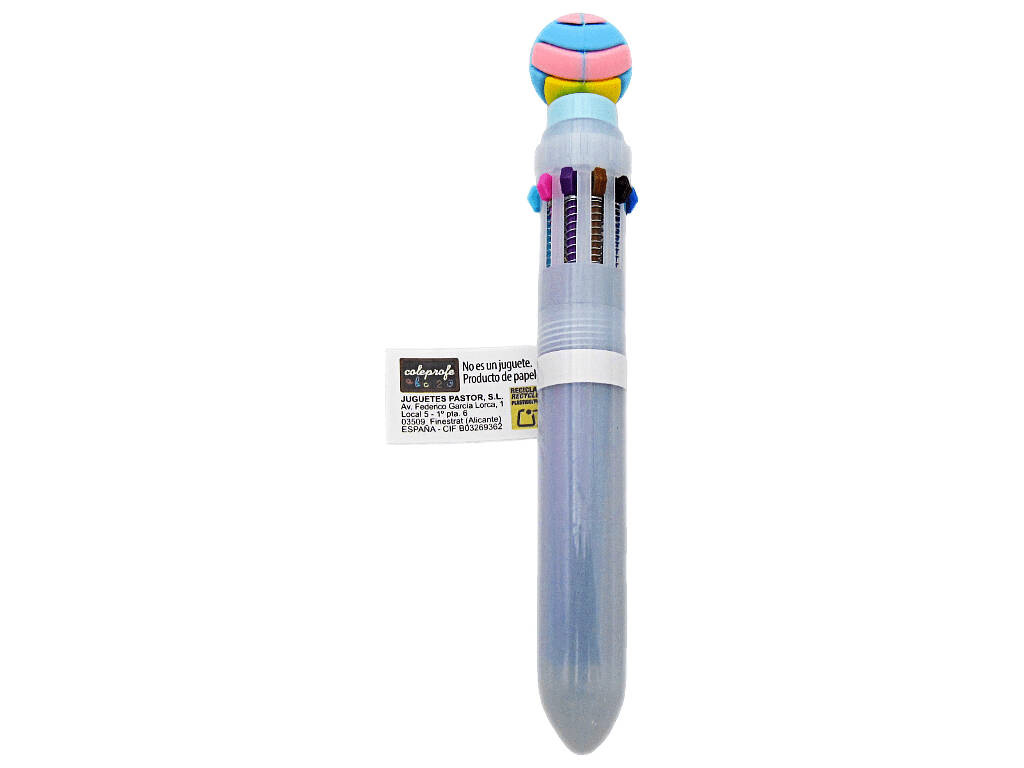 Penna a sfera 10 colori con pallina rotante da 15,5 cm