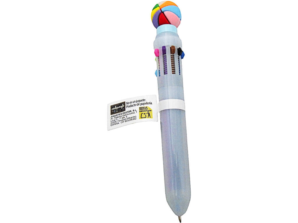 Penna a sfera 10 colori con pallina rotante da 15,5 cm
