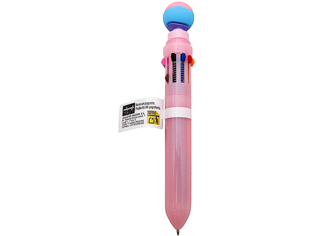 Penna a sfera 10 colori con pallina rotante da 15,5 cm