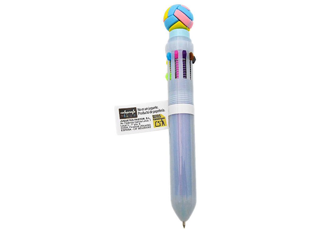 Penna a sfera 10 colori con pallina rotante da 15,5 cm