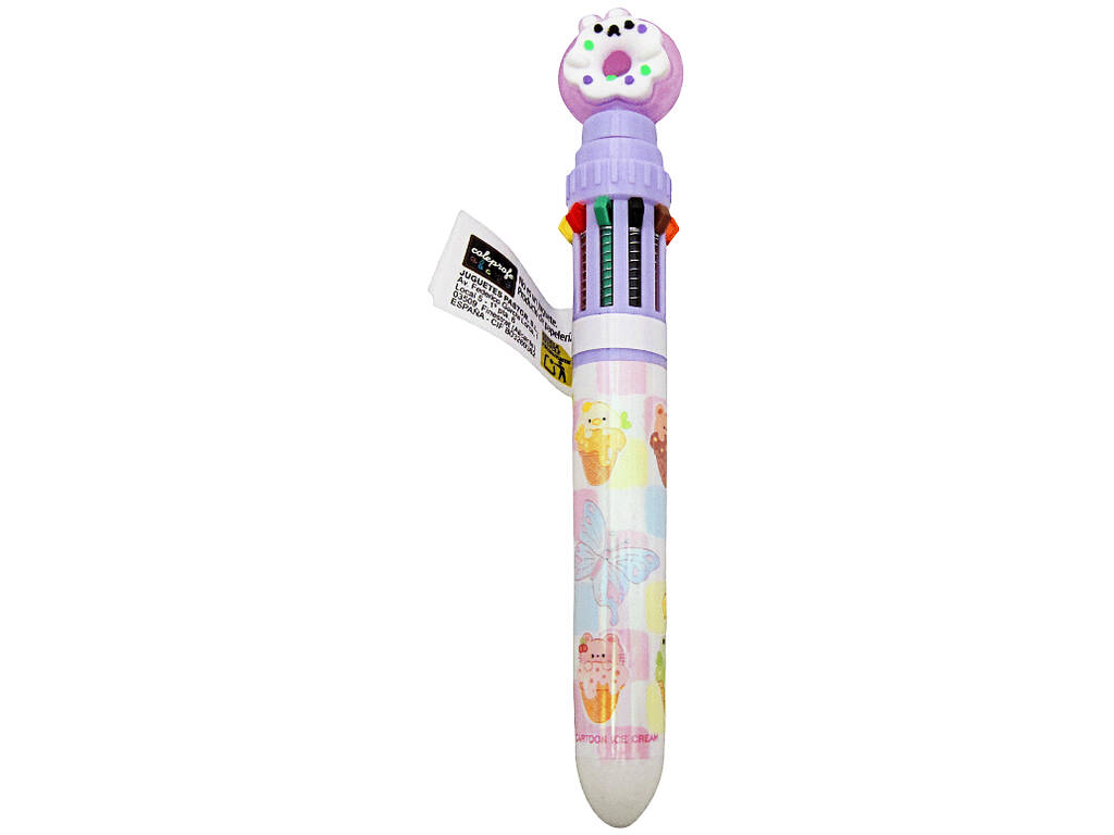 Stylo à bille 10 couleurs avec beignet rotatif 16 cm