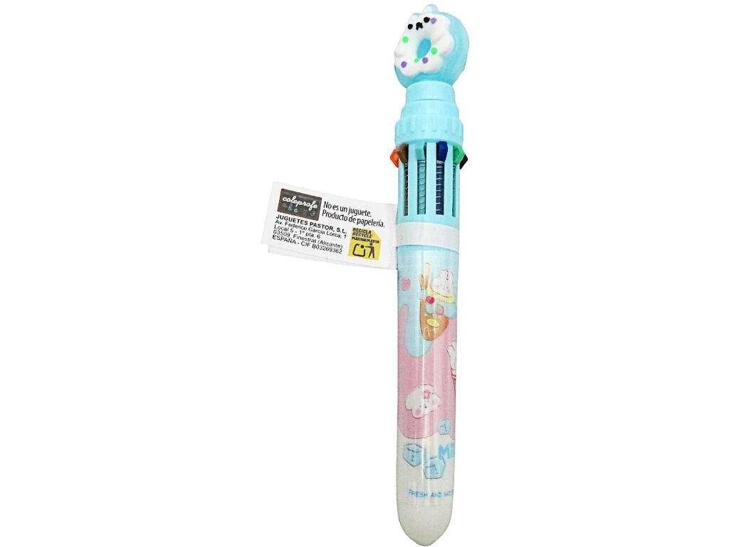 Stylo à bille 10 couleurs avec beignet rotatif 16 cm