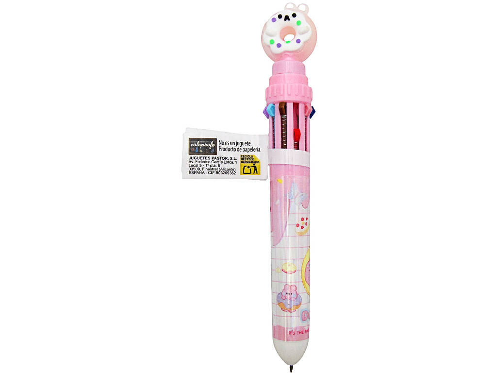 Stylo à bille 10 couleurs avec beignet rotatif 16 cm