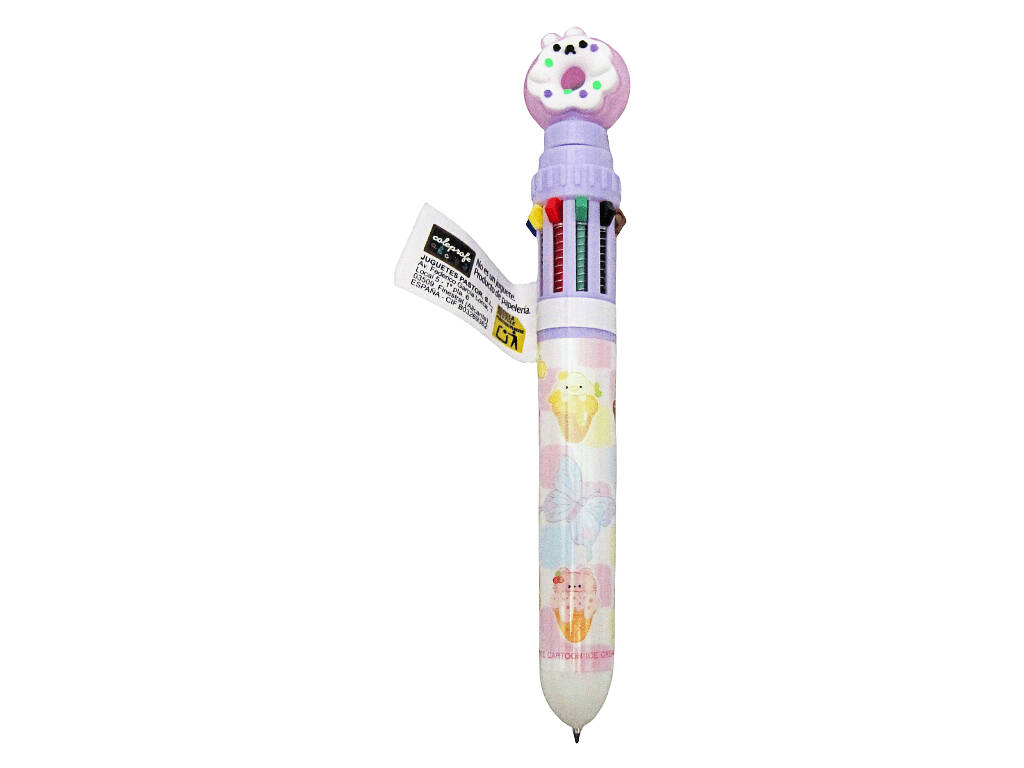 Stylo à bille 10 couleurs avec beignet rotatif 16 cm