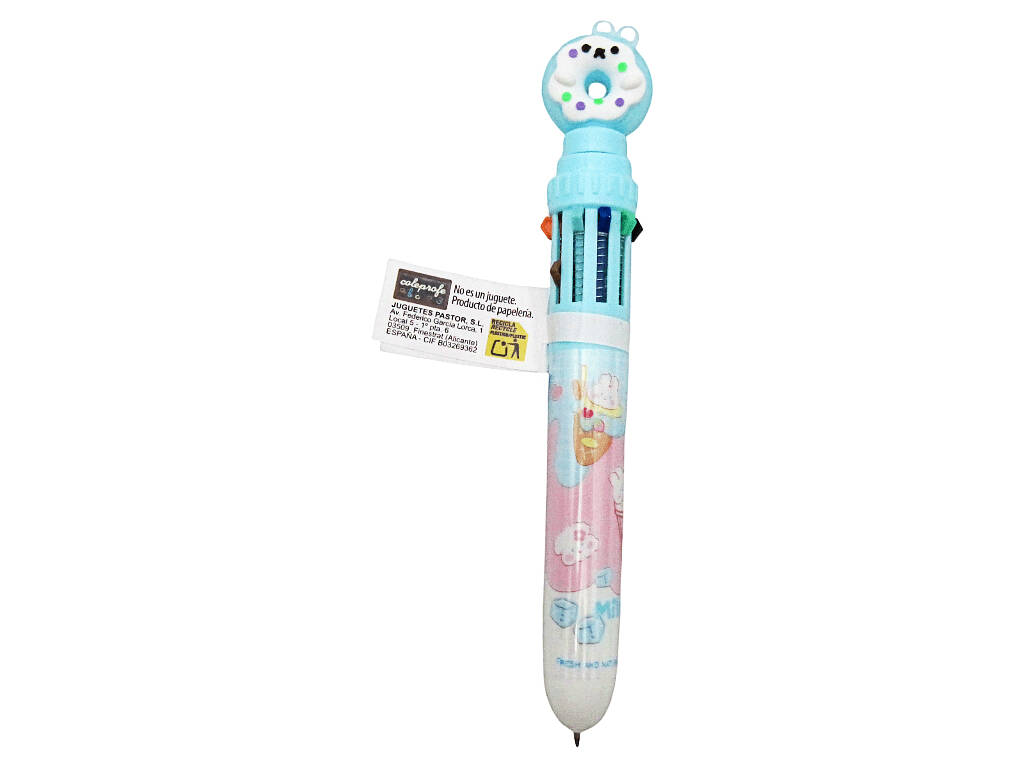 Stylo à bille 10 couleurs avec beignet rotatif 16 cm