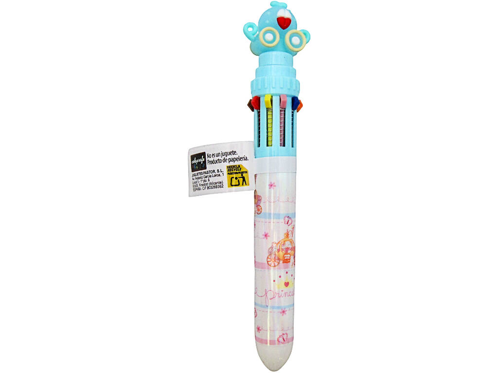 Penna a sfera 10 colori con carrozza girevole da 15,5 cm