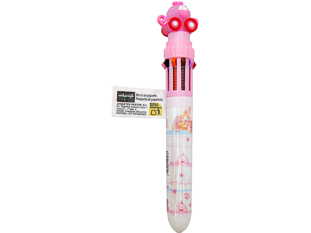 Penna a sfera 10 colori con carrozza girevole da 15,5 cm