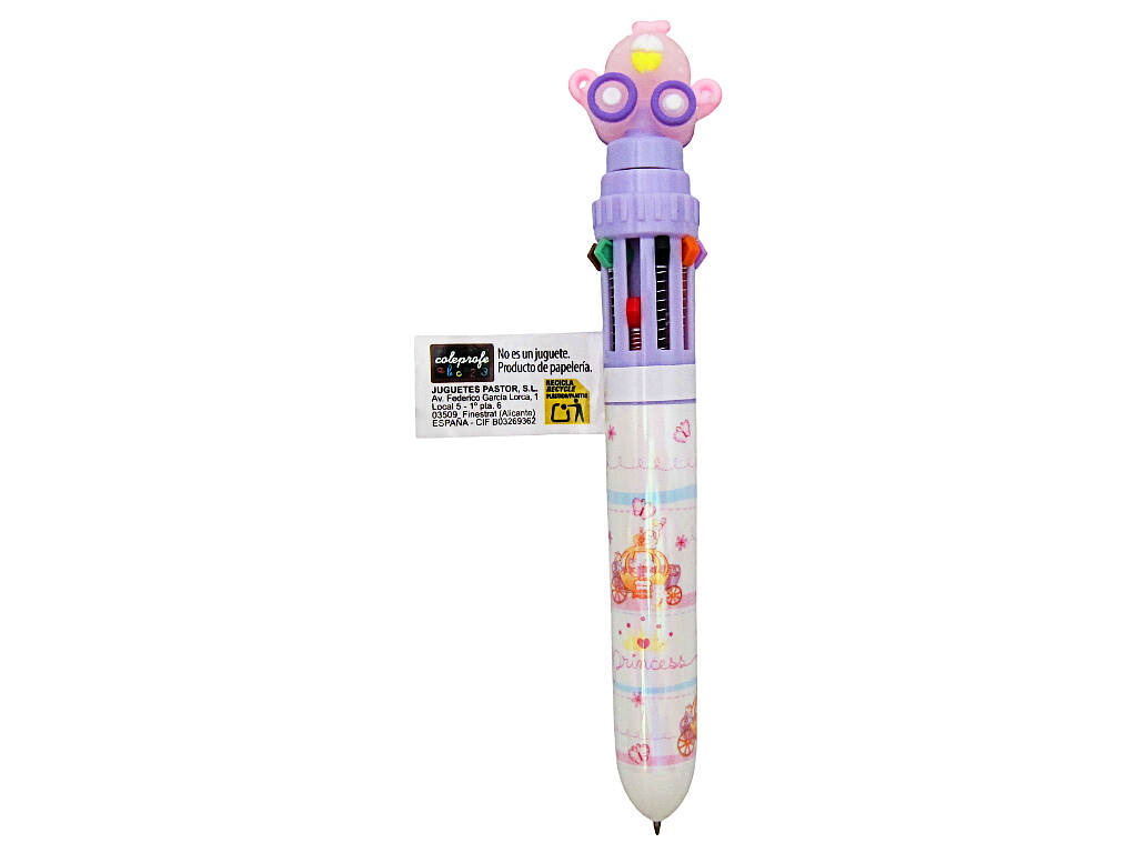 Penna a sfera 10 colori con carrozza girevole da 15,5 cm