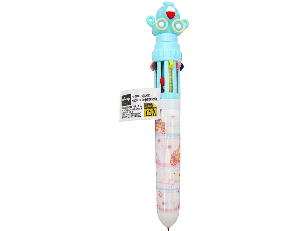 Penna a sfera 10 colori con carrozza girevole da 15,5 cm