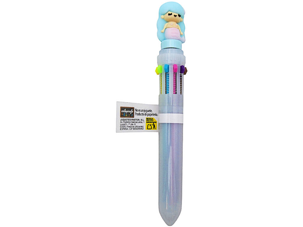 Penna a sfera 10 colori con sirena girevole da 16 cm