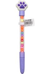 Penna a sfera blu con impronta e perline con lettere da 18,5 cm