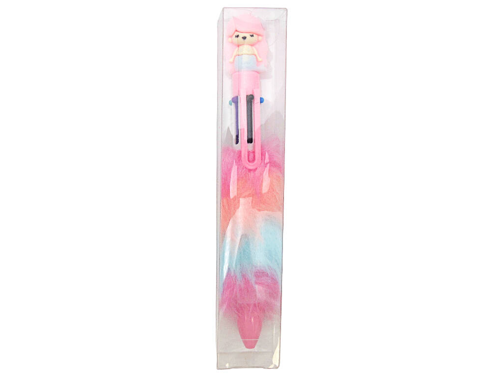 Penna a sfera 6 colori con sirena e peluche di 16,5 cm