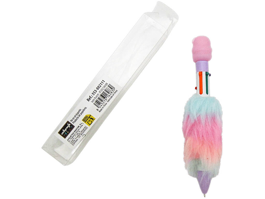 Penna a sfera 6 colori con sirena e peluche di 16,5 cm