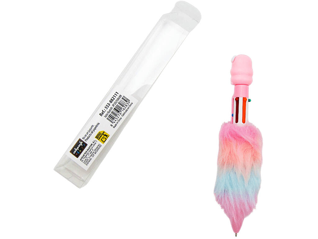 Penna a sfera 6 colori con sirena e peluche di 16,5 cm