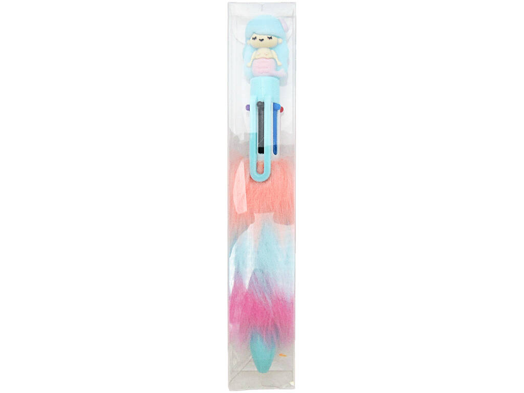 Penna a sfera 6 colori con sirena e peluche di 16,5 cm