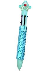 Stylo à bille 6 couleurs avec étui de 16 cm