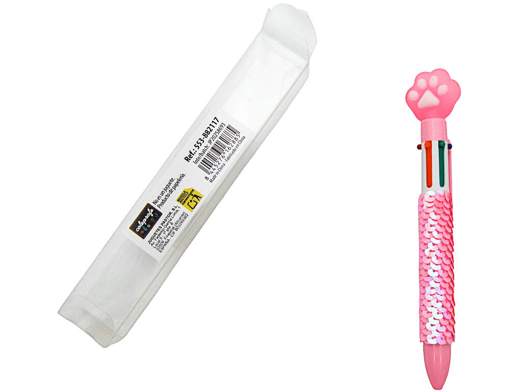 Penna a sfera 6 colori con impronta di 16,5 cm