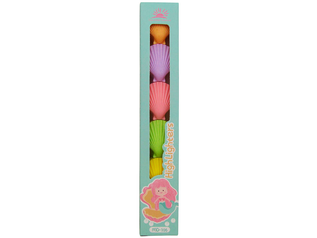 Set di 5 pennarelli impilabili a forma di conchiglia
