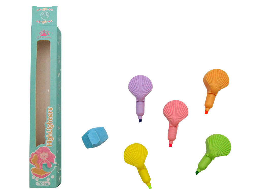 Set di 5 pennarelli impilabili a forma di conchiglia