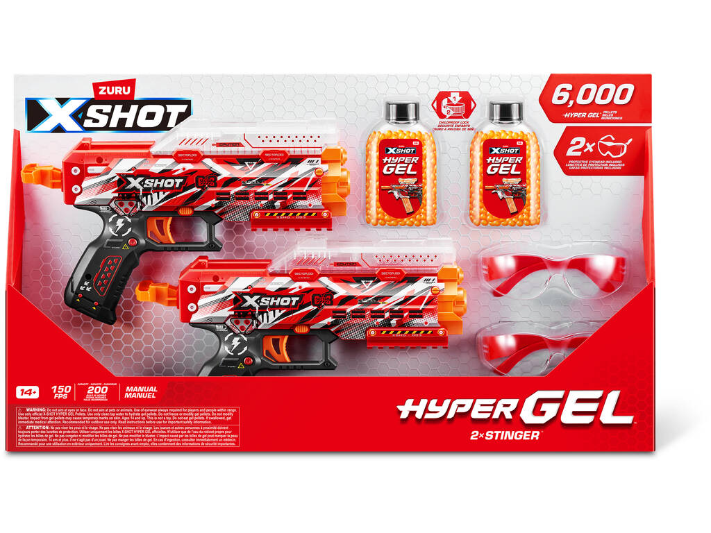 Zuru X-Shot Hyper Gel 2 Lanciatori Stinger con 2.000 munizioni gel