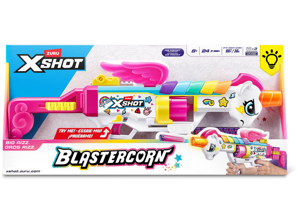 Zuru X-Shot Blastercorn Lanciatore Big Rizz con 24 dardi e luce