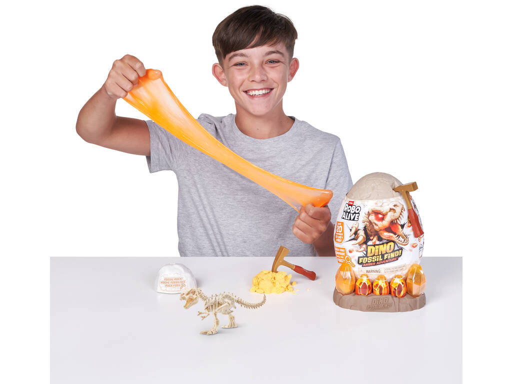 Robo Alive Ovo Surpresa S1 Dino Fossil Find Amber Adventure
