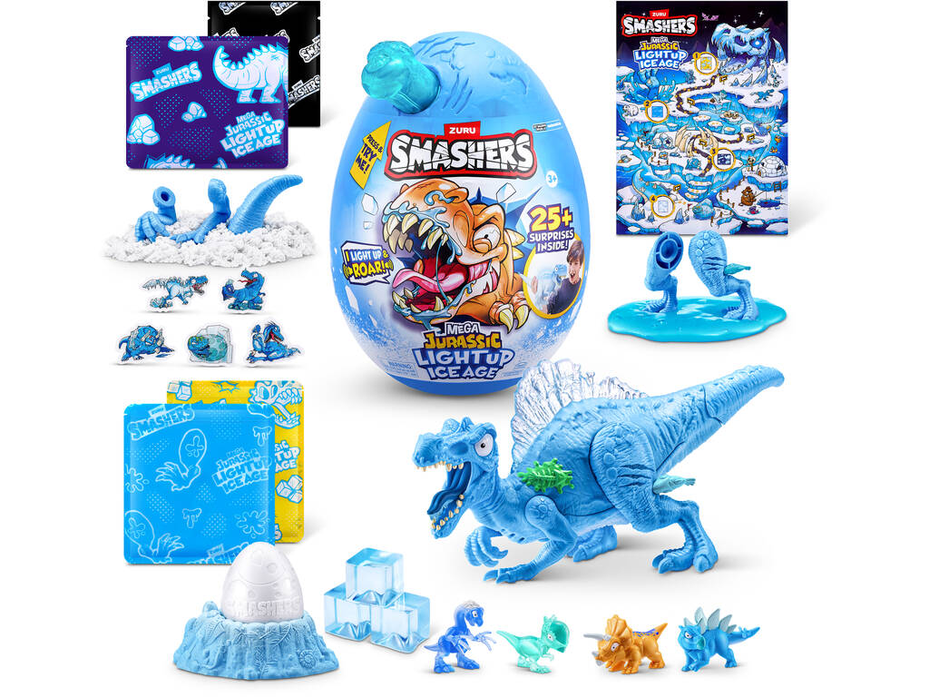 Smashers Uovo a sorpresa Dino Ice Age Light Up S1 Mega Egg
