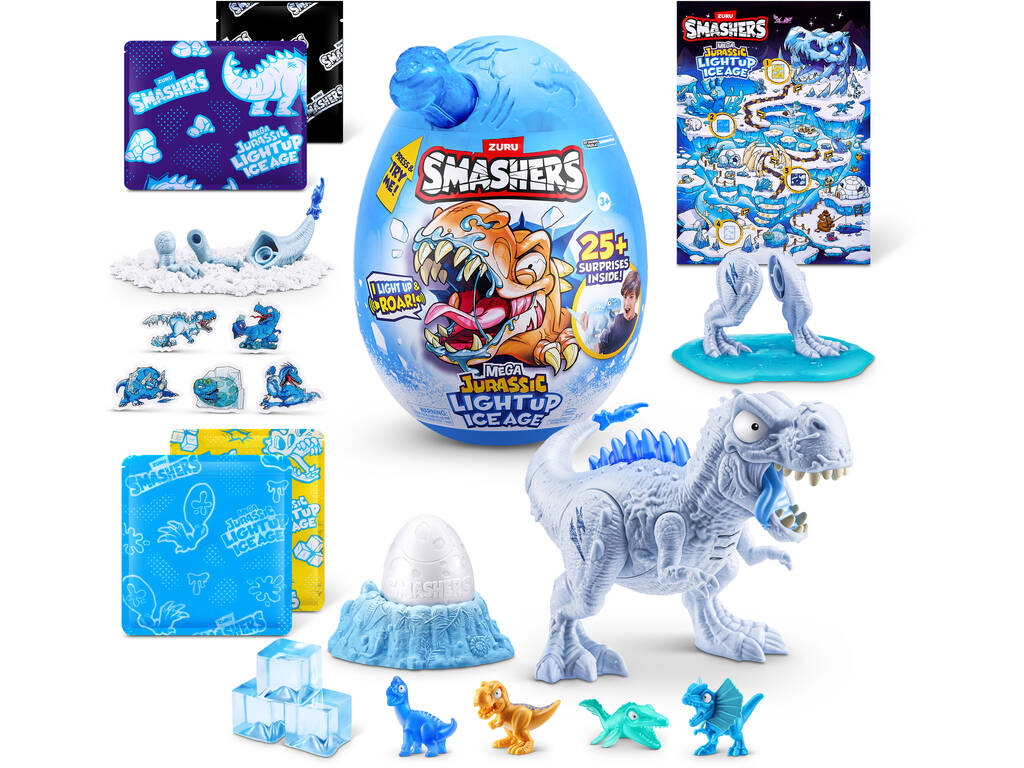Smashers Uovo a sorpresa Dino Ice Age Light Up S1 Mega Egg
