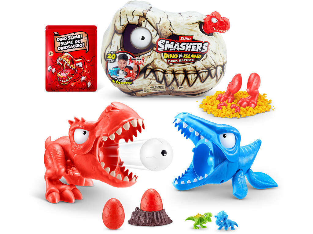 Zuru Smashers Sino Island T-Rex Battles con figura a sorpresa