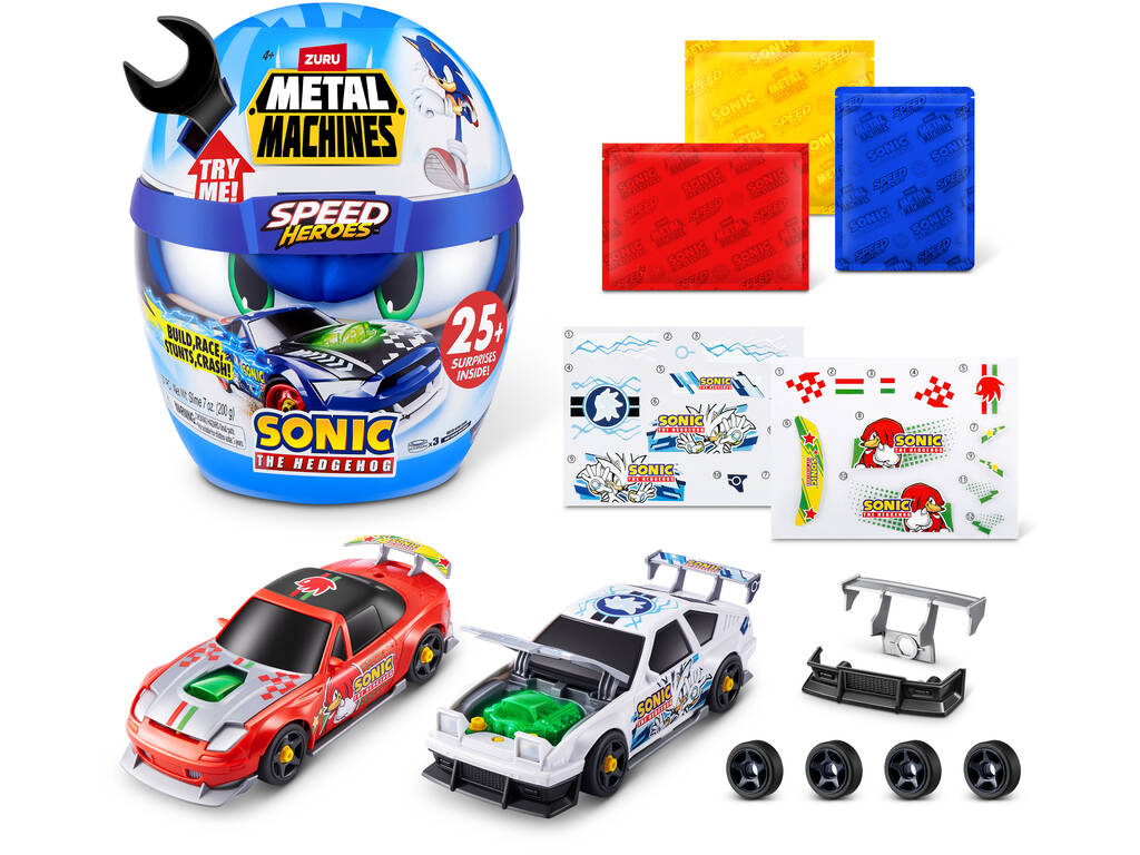 Zuru Metal Machines Casco Speed Hero Sonic con Auto Sorpresa