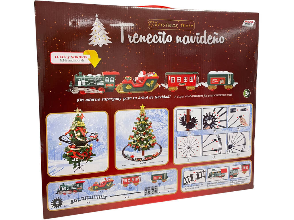 Trenino natalizio da 80 cm con luci e suoni