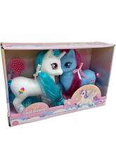 Set Unicorno Bianco e Unicorno Blu da 15 cm con Accessori