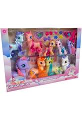 Set di 9 unicorni con accessori