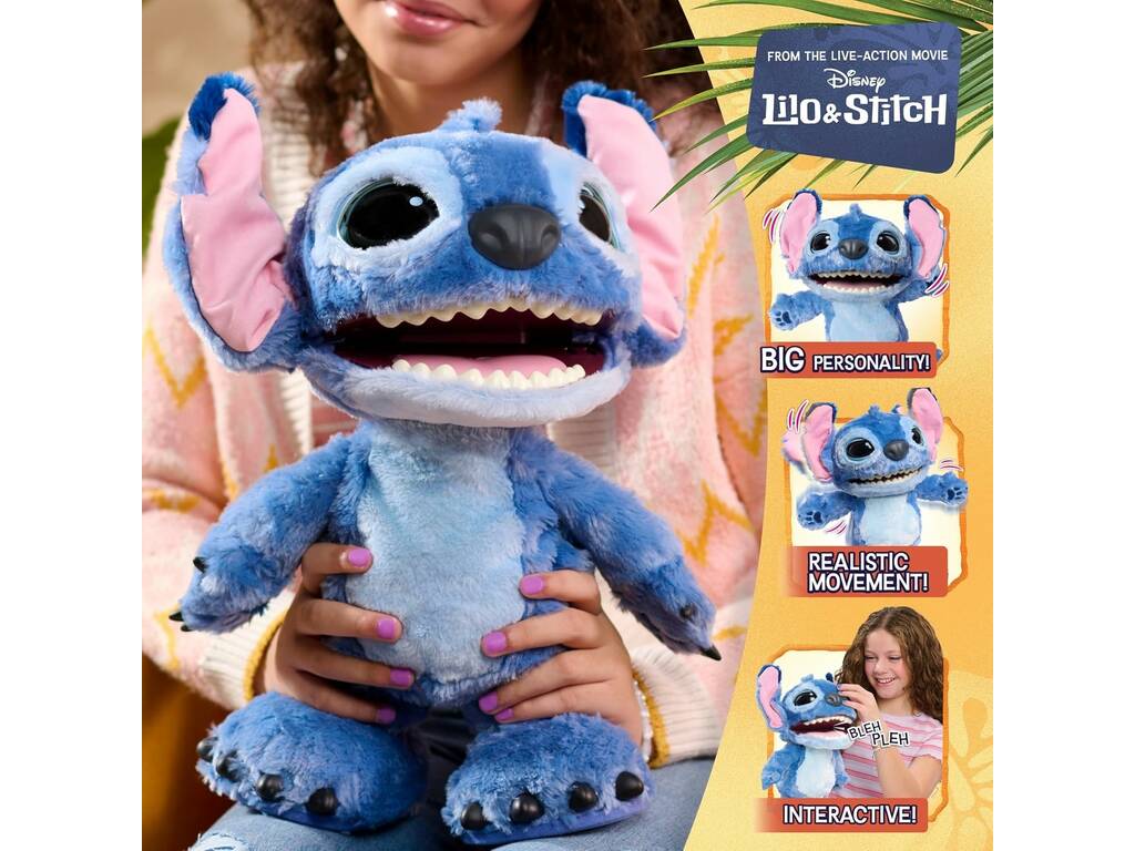 Disney Stitch Bambola interattiva Stitch con oltre 100 suoni e reazioni, 43 cm