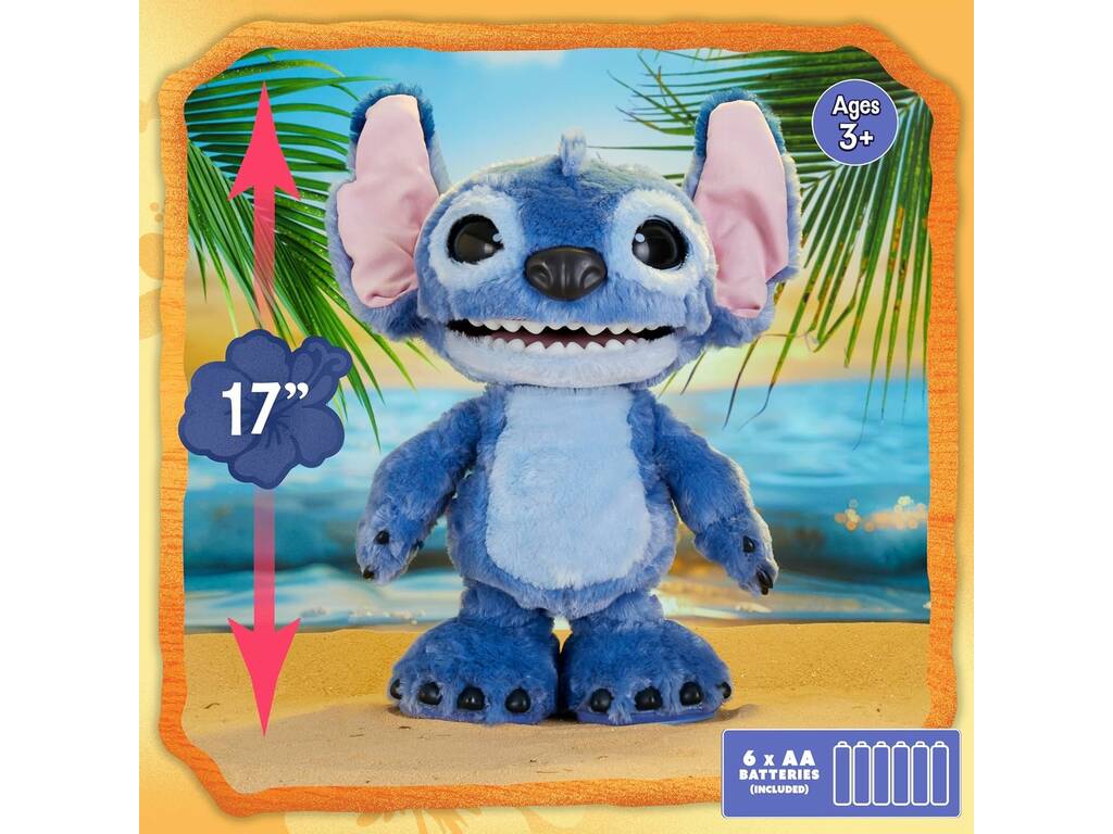 Disney Stitch Bambola interattiva Stitch con oltre 100 suoni e reazioni, 43 cm
