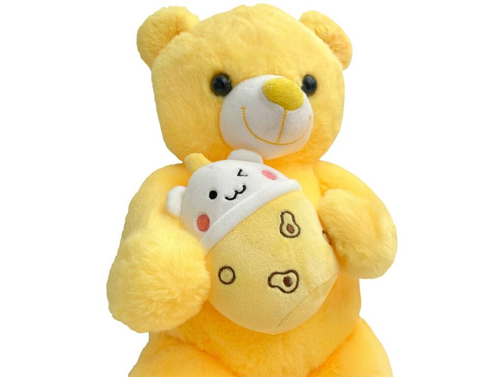 Peluche Orso Giallo con Bicchiere da 60 cm