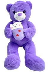 Peluche Urso Roxo com Copo de 60 cm