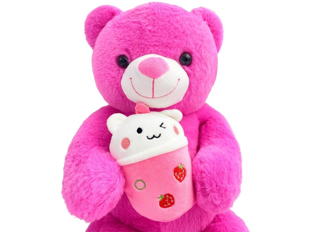 Peluche Orso Rosa Scuro con Bicchiere da 60 cm
