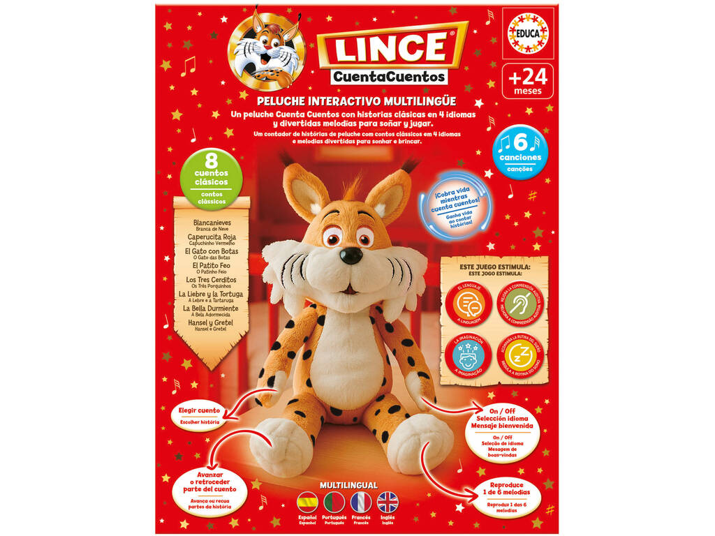 Lince Cuentacuentos Peluche Interattivo Multilingue